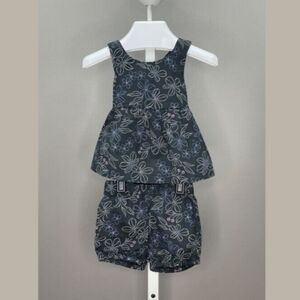Black floral baby summer set